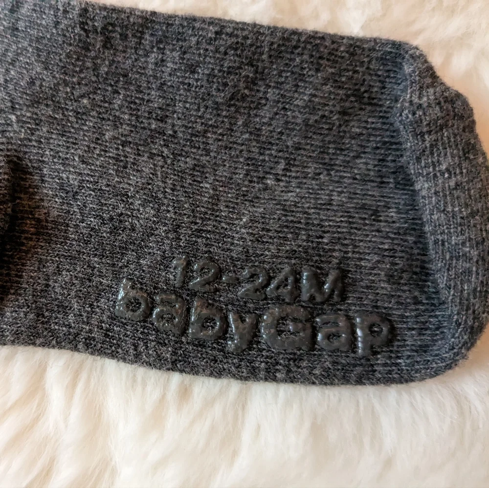 NWOT Baby Gap Spotted Knit Tights Grey Black 12-24m
